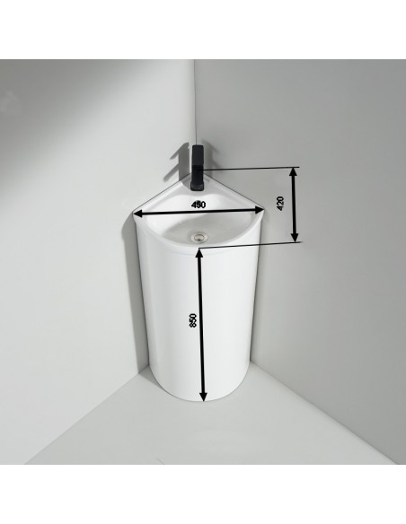 Lavabo Totem Angle 45x85 cm - Céramique - Laos