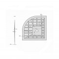 Ricevitore doccia 90x90 Round Quarter - Composito bianco - Nazca