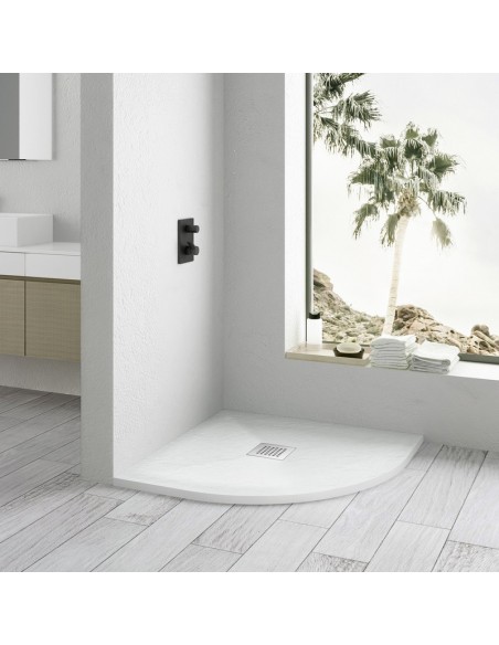 Receveur de Douche 90x90 Quart de Rond - Composite Blanc - Nazca