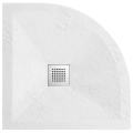 Ricevitore doccia 90x90 Round Quarter - Composito bianco - Nazca