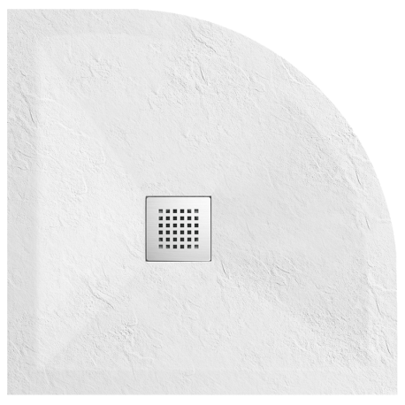 Ricevitore doccia 90x90 Round Quarter - Composito bianco - Nazca