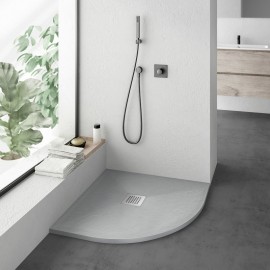 Ricevitore doccia 90x90 Round Quarter - Grigio composito - Nazca
