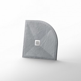 Ricevitore doccia 90x90 Round Quarter - Grigio composito - Nazca 2