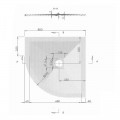 Shower Receiver 80x80 Round Quarter - Composite Cream - Nazca