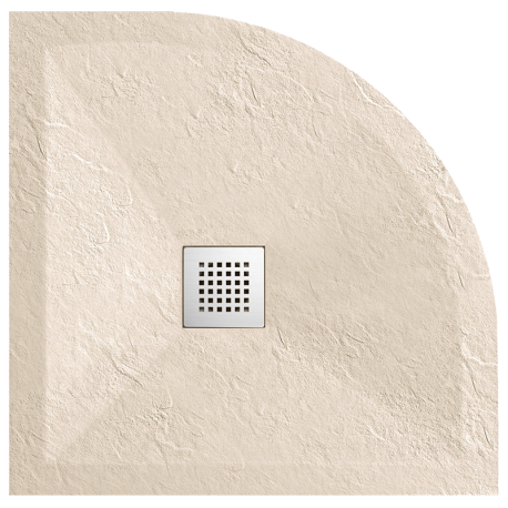 Receveur de Douche 80x80 Quart de Rond - Composite Crème - Nazca