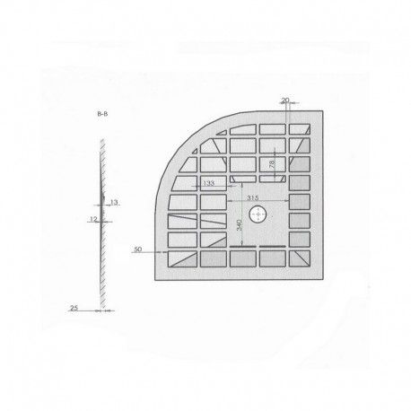 Receveur de Douche 90x90 Quart de Rond - Composite Crème - Nazca