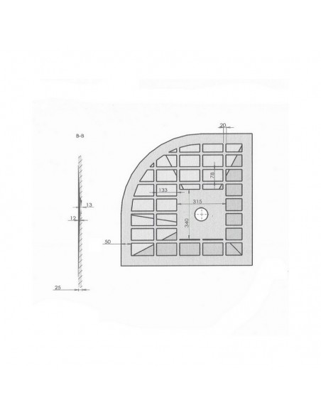 Receveur de Douche 90x90 Quart de Rond - Composite Crème - Nazca