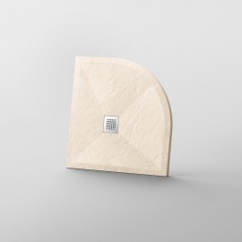 Ricevitore doccia 90x90 Round Quarter - Crema Composita - Nazca