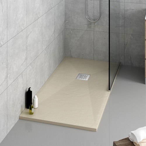 Shower Receiver 100x80 Rectangle - Composite Cream - Nazca