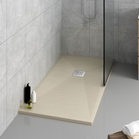 Ricevitore doccia 100x80 rettangolo - Crema composito - Nazca