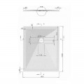 Shower Receiver 100x80 Rectangle - Composite Cream - Nazca