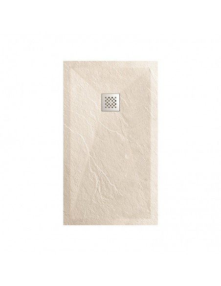 Duschwanne 100x80 Rechteck - Creme Verbundwerkstoff - Nazca