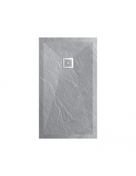 Dusche Empfänger 100x80 Rechteck - Composite Grey - Nazca