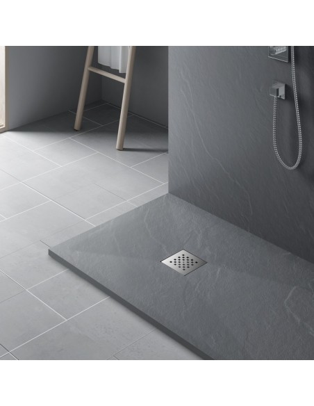 Receptor de ducha 120x80 Rectángulo - Gris compuesto - Nazca