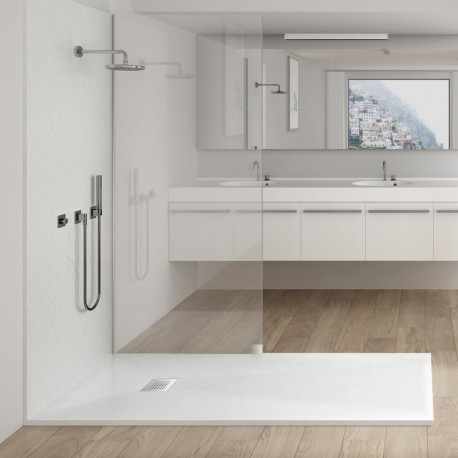 Ricevitore doccia 140x90 Rettifica - Bianco composito - Nazca