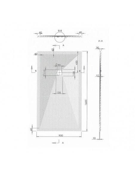 Receptor de ducha 160x90 Rectángulo - Blanco compuesto - Nazca