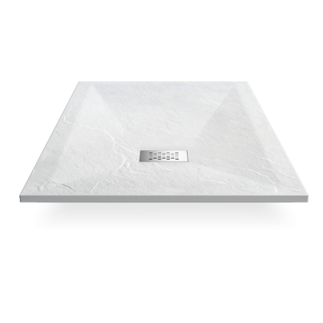 Shower Tray 80x80 Square - White Composite - Nazca