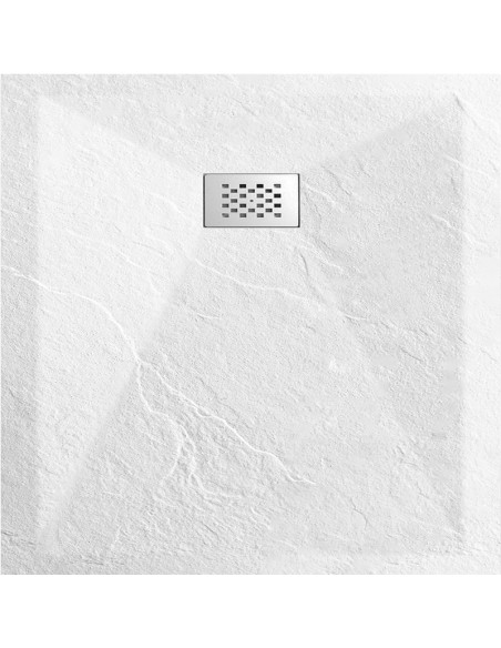 Shower Tray 80x80 Square - White Composite - Nazca