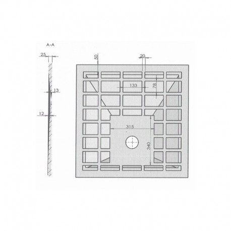 Dusche Empfänger 80x80 Quadrat - Composite Grey - Nazca
