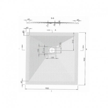 Receveur de Douche 90x90 Carré - Composite Blanc - Nazca