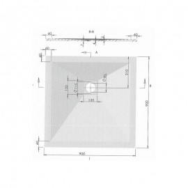 Shower Tray 90x90 Square - Cream Composite - Nazca 2