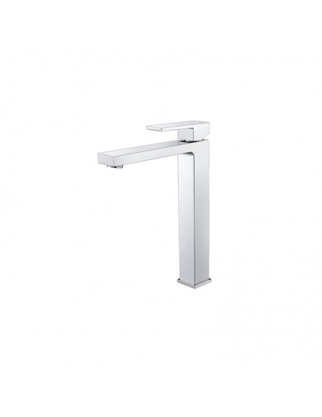 Robinet mitigeur lavabo carré surélevé - Chromé - Cube