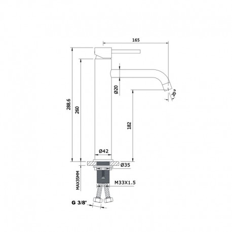 Circle High Basin Mixer Tap - Chrome