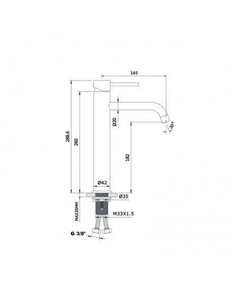 Circle High Basin Mixer Tap - Chrome
