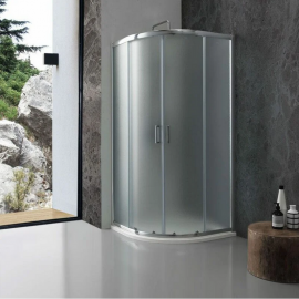 Doccia parete rotonda quarto Granity 90cm Profilo scorrevole Alu Laguna