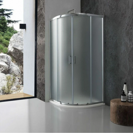 Shower wall round quarter Granity 90cm Sliding Profile Alu Laguna