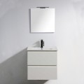 60 cm white bathroom cabinet and mirror with LED – City