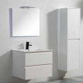 Bathroom cabinet 80 cm white and mirror with led - City