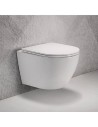Oval WC suspendido con chapa de cerámica blanca - 49x36 cm - Cort