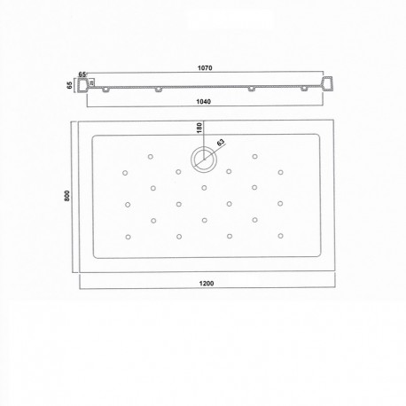 Receveur de Douche Rectangle 120x80 cm - Céramique - Ankara