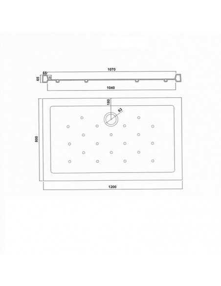 Receveur de Douche Rectangle 120x80 cm - Céramique - Ankara