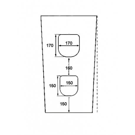 Lavar la mano Totem Square - Cerámica blanca - 33x84 cm - Línea