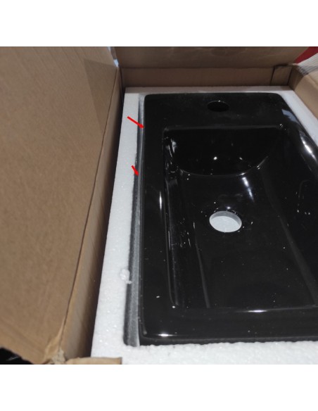 copy of Lavaggio a mano Sinistra rettangolare - Nero Ceramica - 45x25 cm - Studio