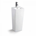 Lave Main Totem Carré - Céramique Blanc - 33x84 cm - Line - OUTLET