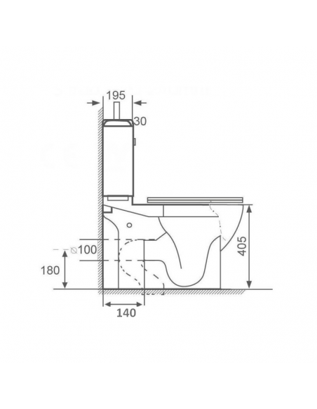 Stand-WC mit integriertem Waschbecken 37x72 cm - Keramik - Menorca