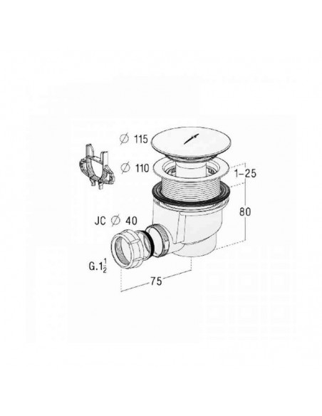 Receptor de ducha Bond Ø90 mm con Capot - Ankara