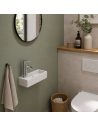 Hand wash Rectangle Left Ceramic White 38x15 cm - Minimalist